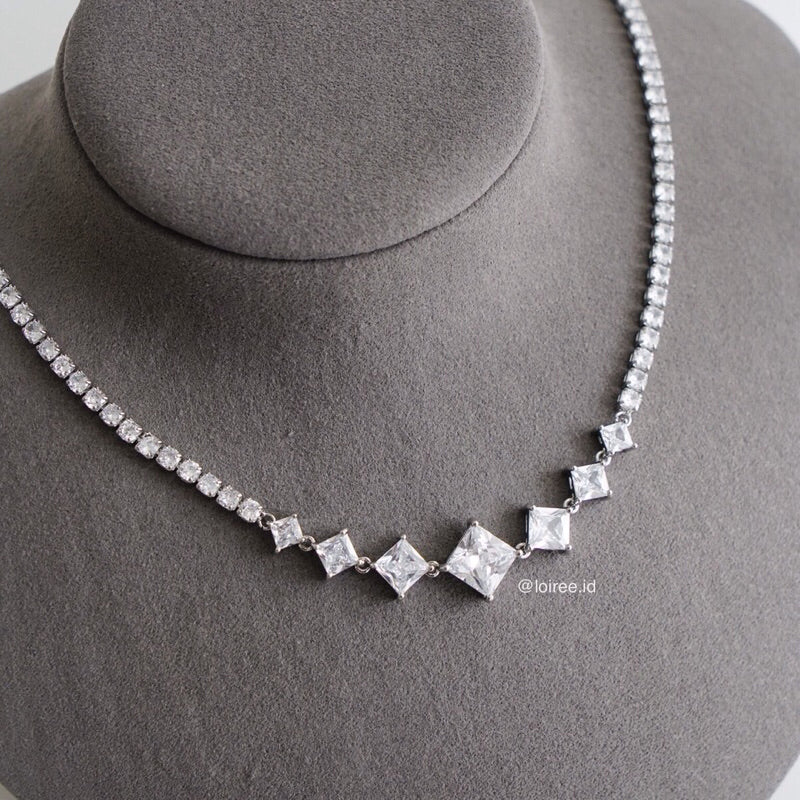 KATYA Zirconia Listring Bridal Necklace - Wedding