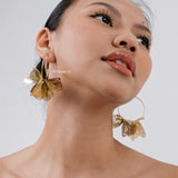 POSIE Big Flower Hoop Earrings - Gold Plated