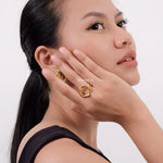 ZORA Round Hollow Open Ring - Gold Plated