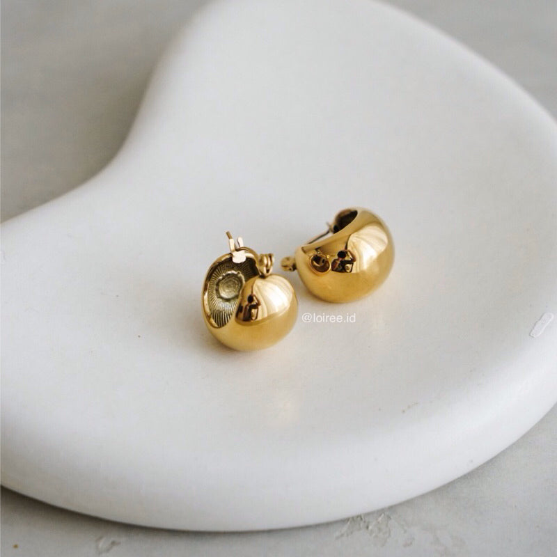 BONDI Chubby Ball Hoop Earrings - Gold Plated