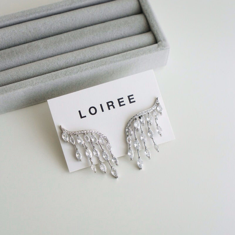 SHIRLEY Zirconia Wings Bridal Earrings - Wedding