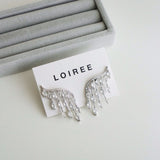 SHIRLEY Zirconia Wings Bridal Earrings - Wedding