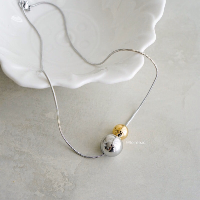SAFO Two-Tone Ball Necklace - Gold Plated