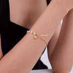 SUNNY Charm Pearl Bracelet - Gold Plated