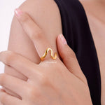 CALEB Irregular Curve Ring - Gold Plated