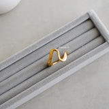 CALEB Irregular Curve Ring - Gold Plated