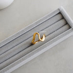 CALEB Irregular Curve Ring - Gold Plated