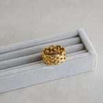 FERN Wide Band Ring - Gold Plated