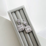 MARTHA Zirconia Dangle Bridal Earrings - Wedding