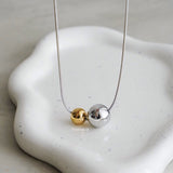 SAFO Two-Tone Ball Necklace - Gold Plated