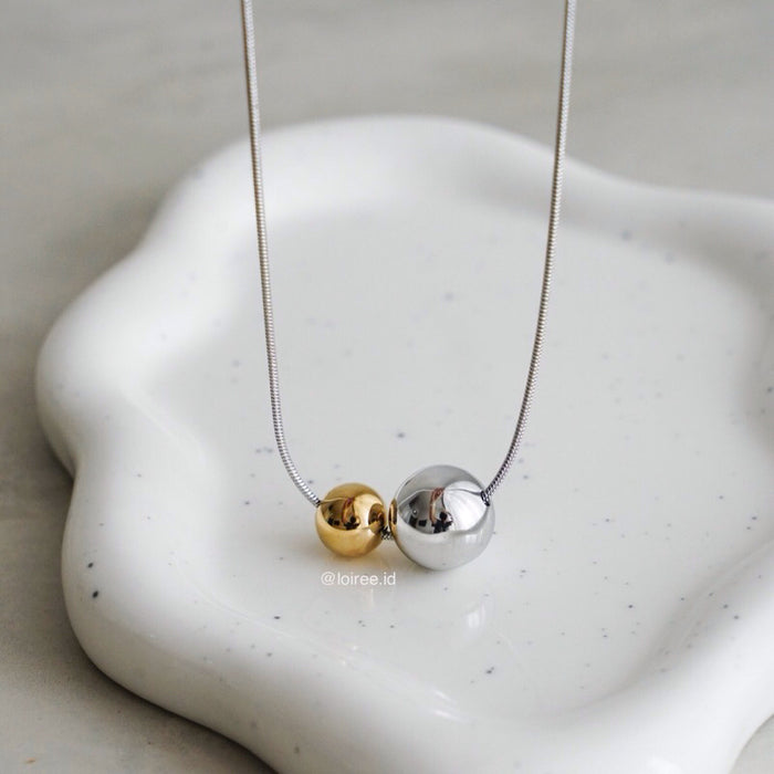 SAFO Two-Tone Ball Necklace - Gold Plated