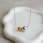 SAFO Two-Tone Ball Necklace - Gold Plated