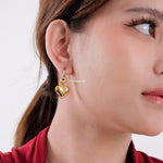 DARIEL Heart Hoop Earrings - Gold Plated
