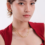 MINNA Double Layer Heart Necklace - Gold Plated