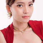 ELMER Heart Cuban Chain Necklace - Gold Plated
