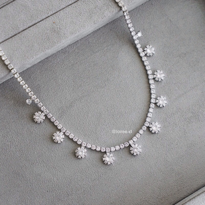 BLAIRE Zirconia Listring Bridal Necklace - Wedding