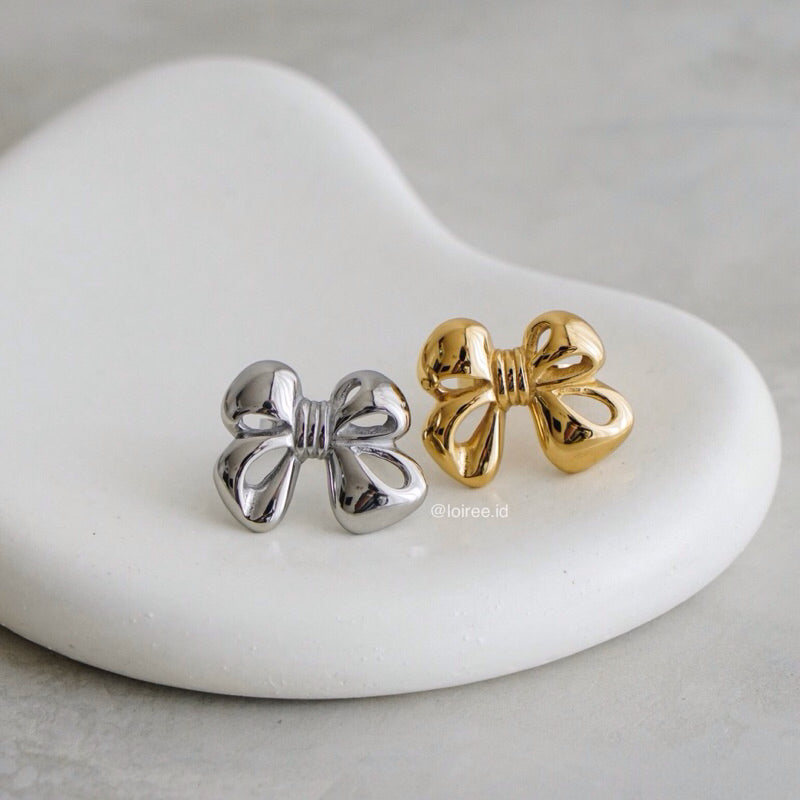 POPPY Big Bow Ribbon Ring - Gold Plated