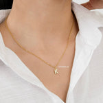 Personalized Tiny Letter Necklace - Gold Plated
