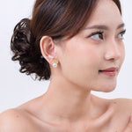 YARA Zirconia Pearl Bridal Earrings - Wedding