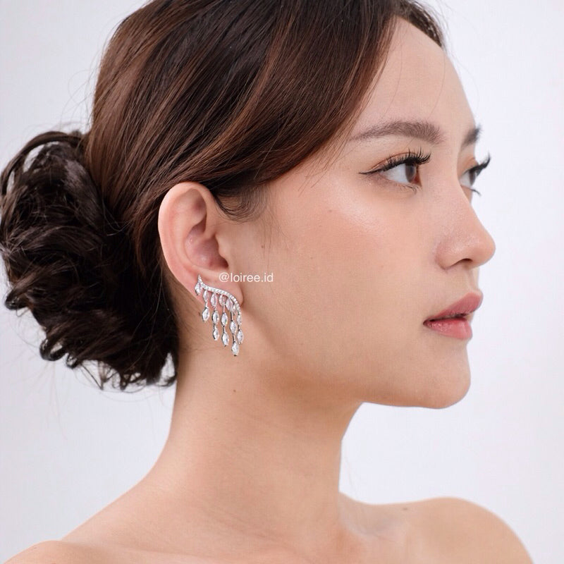 SHIRLEY Zirconia Wings Bridal Earrings - Wedding