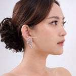 SHIRLEY Zirconia Wings Bridal Earrings - Wedding