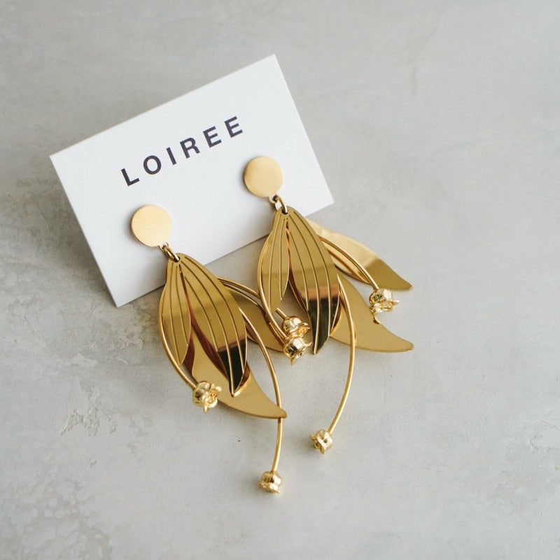 ROWYN Petal Flower Earrings - Gold Plated