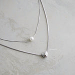 TYAZ Pearl Heart Necklace - Double Layer
