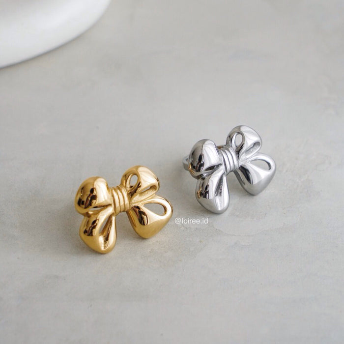 POPPY Big Bow Ribbon Ring - Gold Plated