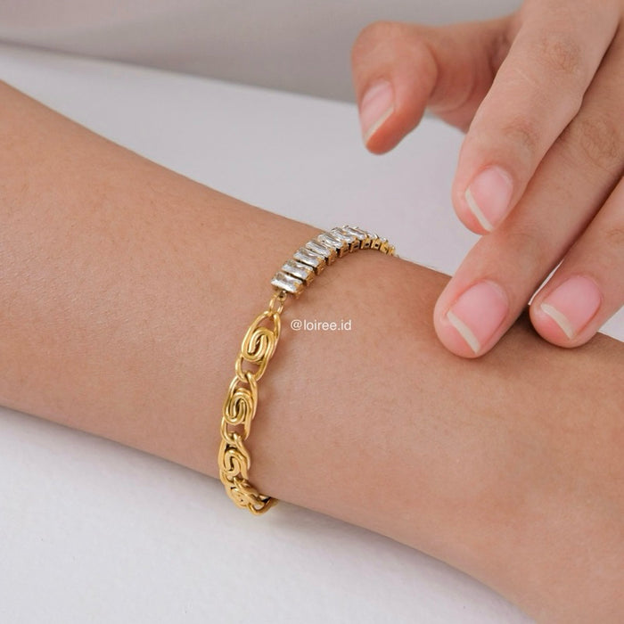 NOLAN Zirconia Chain Bracelet - Gold Plated