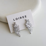 RACHEL Zirconia Flower Bridal Earrings - Wedding