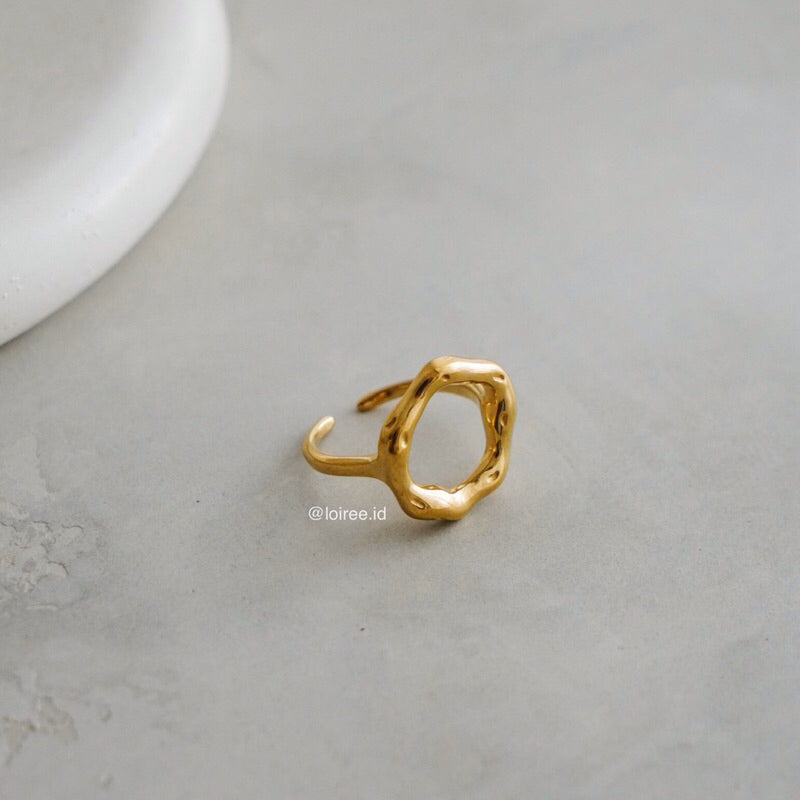ZORA Round Hollow Open Ring - Gold Plated