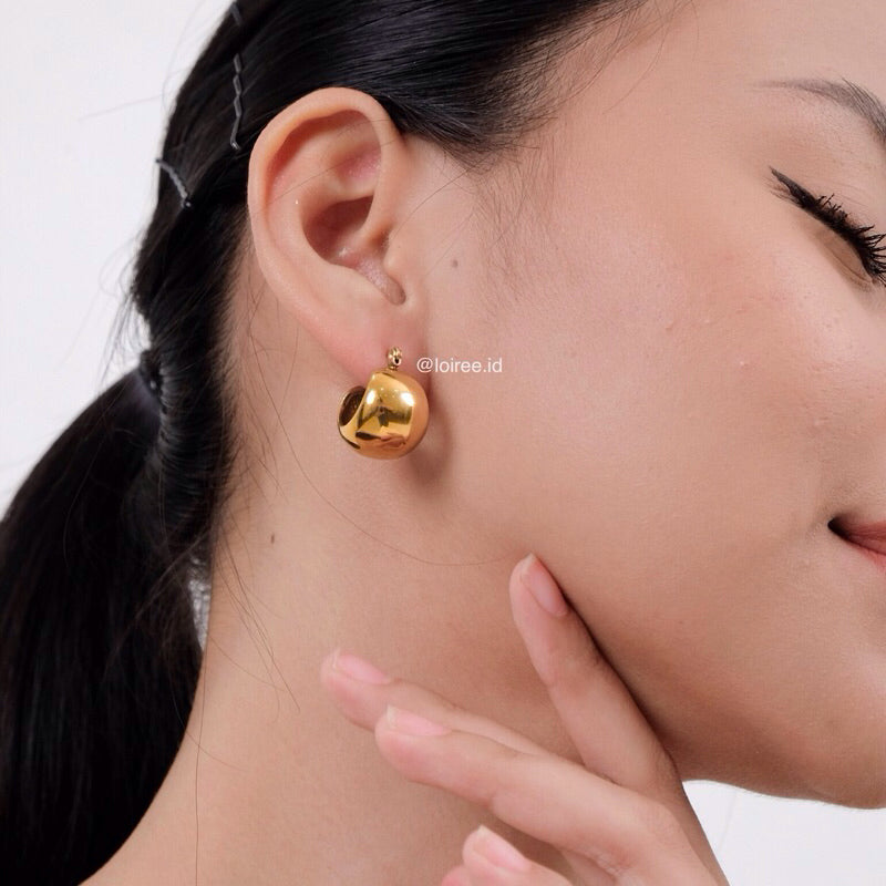 BONDI Chubby Ball Hoop Earrings - Gold Plated