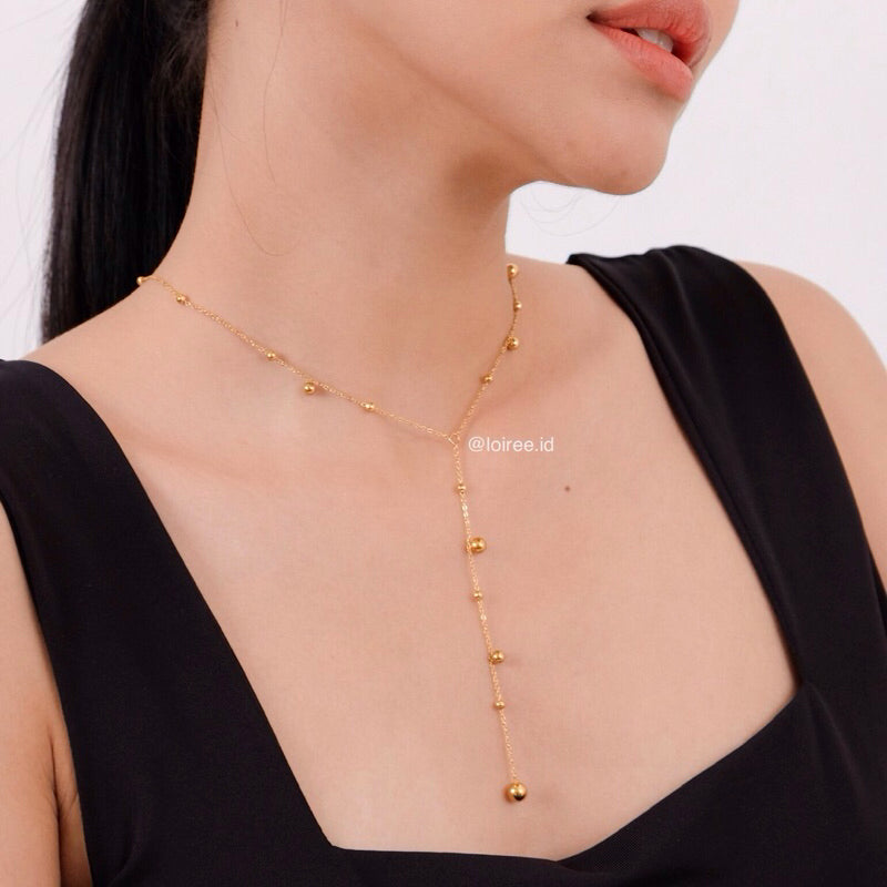 ASPEN Long Tassel Chain Necklace - Gold Plated