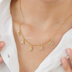 Personalized Tiny Letter Necklace - Gold Plated