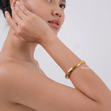 THELMA 6mm Bangle Bracelet - Gold Plated