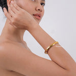 THELMA 5mm Bangle Bracelet - Gold Plated