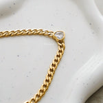ELMER Heart Cuban Chain Necklace - Gold Plated
