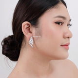 RACHEL Zirconia Flower Bridal Earrings - Wedding