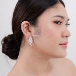 RACHEL Zirconia Flower Bridal Earrings - Wedding