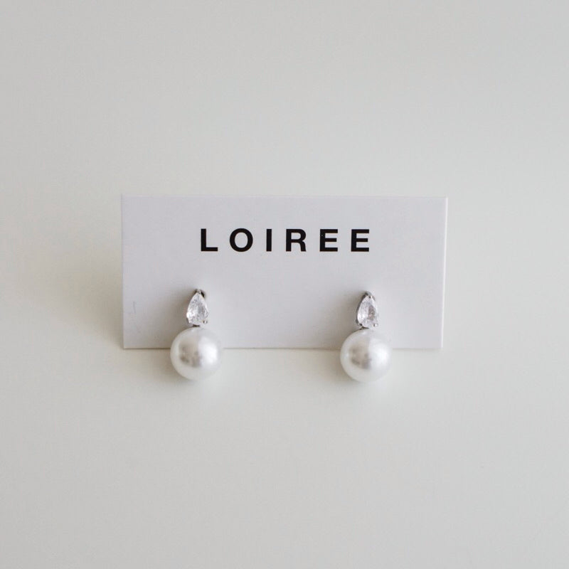 JUDE Zirconia Pearl Bridal Earrings - Wedding