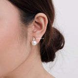 JUDE Zirconia Pearl Bridal Earrings - Wedding