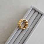 FERN Wide Band Ring - Gold Plated