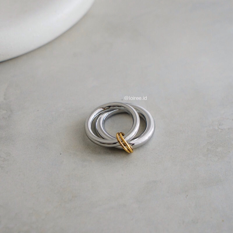 LENNON Two Tone Rings Set - Stainless steel