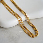 XANDER Double Chain Cuban Necklace - Gold Plated
