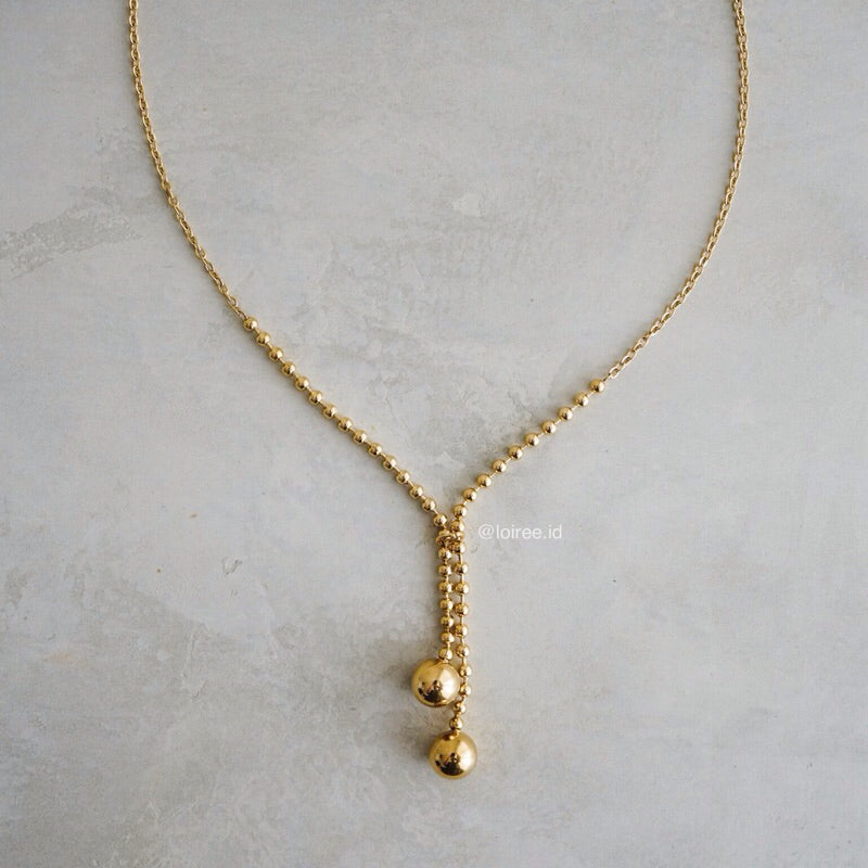 LUMEN Gold Beads Necklace - Gold Plated