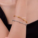NOLA Bead Bangle Bracelet - Gold Plated