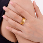 FERN Wide Band Ring - Gold Plated