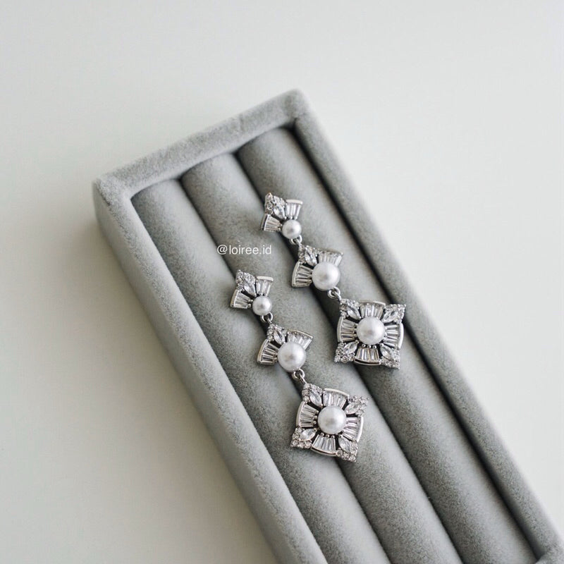 DAKOTA Zirconia Dangle Bridal Earrings - Wedding