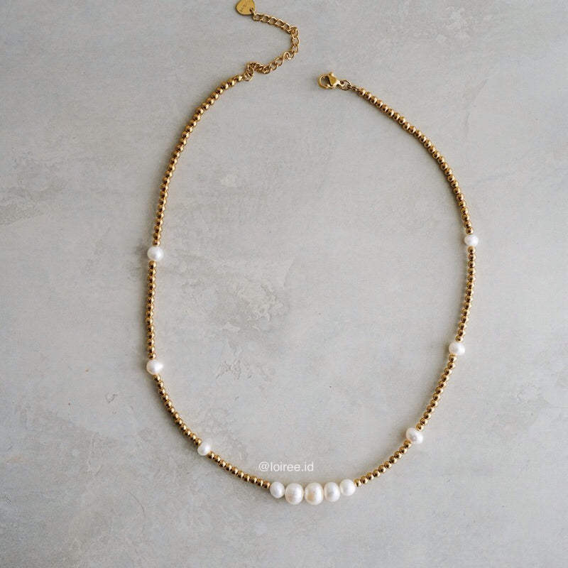 AKOYA Pearl Beads Necklace - Gold Plated