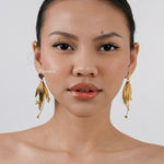 ROWYN Petal Flower Earrings - Gold Plated